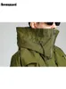 Herrjackor Mauroicardi Autumn Overized Cool Army Green Windproof Windbreaker Jacket Män med Hood Zip Up Luxury Designer Clothing 2023 231205