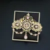 Pins Brooches Sunspicems colorful crystal brooch pendant for women golden Algeria Morocco wedding jewelry restaurant brooch bride gift 231206