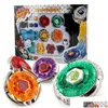 Spinning Top Beyblades Metal Fusion Toys till salu 4D Toy Set Brust med Dual Launcher Hand Child Gift 210923 Drop Delivery Gifts Novel DHKI0