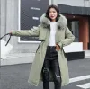 Nuovi parka lunghi con cappotto invernale da donna femminile con cappuccio giacca con tasche in cotone spesso piumino taglie forti XXXL