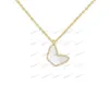Designer Naszyjnik Moda duży wisiorek motyla biały diament złota wysokiej jakości biżuteria dla kobiet walentynkowych dar Ahambra Magic
