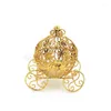 Decorative Flowers Champagne Gold Metal Hollow Autumn Decorations Pumpkins Jewelry Box Storage Ornaments Halloween Elegant European Gifts