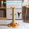 Cat Furniture Scratchers Pet Toy Madeira Sólida Turntable Engraçado Vara Bolas Durável Sisal Arranhando Placa Suprimentos Grab Coluna 231205