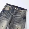 Jeans pour hommes Designer Luxe Violet Marque Tendance Anti-âge Argile Slim Fit et Perforé pour l'été Nouveau GAQW