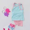 Ensembles de vêtements pour enfants, modèle d'été pour bébé, couleur bonbon, costume fin, gilet et short, vêtements pour filles de 5 à 12 mois