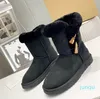 Bottes de neige pour femmes, série corne boucle, bottes de neige à fond plat, confortables et chaudes