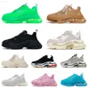 Top Triple S Herenschoenen Casual Dad Designer Schoenen Vintage Plate-forme Sneakers Dames Clear Sole Zwart Wit 17FW Glitter Damesschoenen Luxe Tennistrainers