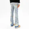Jeans da uomo Y2K Fashion Ink Graffiti Baggy Strappato Jeans a zampa d'elefante Pantaloni per uomo Abbigliamento Coreano Casual Donna Pantaloni in denim Vetements Homme 231206
