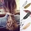 Pinzas para el cabello para mujer, alfileres de estilo de pluma, horquillas de primavera de Color bronce Vintage, ropa de Metal para el cabello, joyería 172p