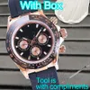 Luxury Designer Fashion Watch Man Ceramic Bezel Gold Watchs Designer Automatisk rörelse full rostfritt stål lysande safirvattentät sport armbandsur