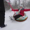 Sledding Inflatable Ski Ring Winter Ski Circle with Handle Floated Sled Skiing Board PVC Outdoor Snow Tube Snow Toy Skiing Accessories 231205