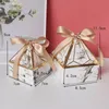 Cadeau Wrap Gem Tower Boîte à bonbons bronzante Boîte d'emballage cadeau de mariage uniquement pour vous Boîte-cadeau en papier de bonbons au chocolat pour fête de douche de bébé 231205