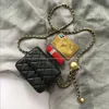 Borse da sera Mini Borsa Borsa con catena in vita con perline Borsa a tracolla con reticolo di diamanti femminile Borsa a tracolla femminile Borsa a tracolla piccola profumata 231205