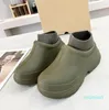 Snow Boots Luxury Women Mini Ankle Kort gummi Rainboots Winter Platform Boot Chestnut Booties Casual Shoes Fluffy Slippers