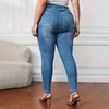 Damesjeans Grote maten Hoge taille Casual skinny denim Fat Mom XL-5XL Kwaliteit Groothandelsprijs