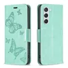 Intryck Butterfly Leather Plånbok Fall för Samsung S24 Ultra S24 Plus A15 S23 FE A25 A05 A05S A35 A55 ID Kreditkortsplats