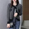 Women's Down Parka's French Style Black White Seater Coat Autumn Temperament Fashionable Office Lady Lady Ladite Ladies 'Top 231205