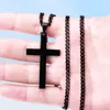 MIC Fashion alloy Glossy Cross charm Pendant Chain Necklace for Men Women 2224 Inches 4 colors 12pcs lots207f6104147