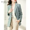 Женские костюмы Блейзеры VIMLY-Blazer de Coupe элегантный pour Femme Tenue de Bureau Decontractee a Manches sulf Crantee Trempee Collection Automne 231205