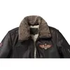 Men's Leather Faux Vintage Genuine Jacket Men Flight Jackets Natural Fur Collar Aviation Bomber Coats Mens Motorcycle Biker 231206