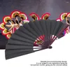 Figuritas decorativas estilo japonés ventilador plegable negro 10 pulgadas Vintage danza clásica suministros para fiesta de boda accesorios de decoración del hogar