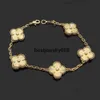 Diseñador de cadena Pulsera de eslabones Cleef Clover de cuatro hojas Moda para mujer Pulseras de oro Joyería U6 16xw9 s