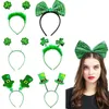 2024 dekoration lycklig procession grön pannband klöver huvudkläder semestertillbehör St Patricks Day Hair Band Party Supplies