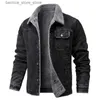 Herren Daunenparkas Wintermode Herrenjacke Revers Lammhaar verdickte Jeansjacke Hochwertige lässige enge und warme Herrenjacke Daunenmantel Q231206