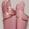 20 pçs / lote Borda Dourada Rosa Floral Papel de Embrulho Estilo Coreano Semitransparente Envoltório de Presente Florista Buquê de Flores 220610279p