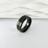 Bagues de cluster Noir 8mm 6mm Bague en carbure de tungstène pour hommes Wemen Center Bords biseautés brossés Bande de fiançailles plate Finition polie Confort