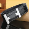 Men's belt designer crocodile pattern high-end belt men's stainless steel top layer cowhide simple H-letter genuine belt leather belt