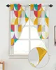 Rideau médiéval multicolore géométrie rideaux pour chambre d'enfants salon fenêtre cuisine triangulaire