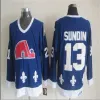 Top Stitchquebec Nordiques CCM Vintage Jersey 19 SAKIC 10 LAFLEUR 13 SUNDIN 26 STASTNY 22 MAROIS 21 FORSBERG Camisetas de hockey S s