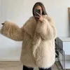 Women's Fur Street Fashion Week Luxury Thick Warm Lapel Faux Coat Women Winter 2023 Fluffy Short Jacket