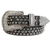 Western Rhinestone Fashion Silver Belt Buckle Removable Black Silver Glitter Crystal Cowboy Belts for Men Women6377336