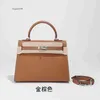Akilyle designer lyxväska kvinnors väska palmtryck väska 25 epsom läder spänne väska en axel bärbar messenger väska