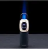 Jobon – briquet bleu à trois flammes, Injection directe, charge sans gaz, détection tactile mixte, outils d'affichage de la quantité électrique