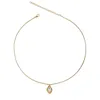 Chains Brass Plated 18K True Gold Ins Minimalist Versatile Personalized Design Zircon Pendant Necklace Ornament