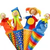 Bonecas de pelúcia bebê brinquedo bonito palhaço pop up fantoches 23 cm de madeira vara telescópica boneca crianças crianças presentes de aniversário brinquedos de pelúcia para infantil 231206