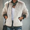 Women's Fur Faux Fur Fur Jackets Fashion Women Faux Fur Coat Biker Streetwear Teddy Bear Pocket Fleece Jacket Zip Up Outwear Women Clothes 231206