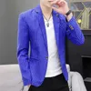 Męskie garnitury Blazery jesienne kombinezon Pojedynczy piersi z długim rękawem Kurtka kolorowa koreańska moda wszechstronna przystojna Blazer Homme 231206