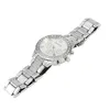 Mens-Diamond Set Treoking Steel Pasek zegarek Business Casual Quartz-Battery Waterproof Watch