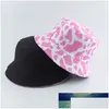 Cloches Fashion Korean Pink Cow Print Bucket Hat Women Fishing Cap Bob Chapeau Autumn Summer Factory Price Expert Design Quality Lat Dhycz