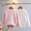 Cardigan Girls Thick Sweater Autumn Winter Children Woolen Sweatshirts For Baby 3 till 8 Years Cloths Topps Kids Sticked Pullover Sweater Q231206