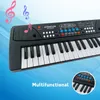 Tangentbord Piano 37Keys Electric Piano -tangentbord med mikrofon Digital Music Teaching Learning Toys for Kids Musical Instrument Gifts för B 231206