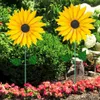 Girasole giallo Mulino a vento Decorazione Creativo Girasole in ferro battuto Girandola a vento Sculture Giardino Cortile Prato Mulino a vento Decori Q08297G