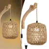 Wandlamp SCONCE Verstelbaar snoer gemonteerd boho handwoven lampenkap voor bedd indoor keuken eiland kantoor veranda