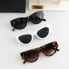 Y French Luxury Brand Designer Cat Eye Women Solglasögon mode UV400 Shades Solglasögon för kvinna svart ram glasögonstrand