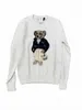 american RL Horse Riding Bear Embroidery Men Sweater Fashion Casual Loose Knit Couple Street Vintage Pullover Streetwear Unisex T230806 u8d0#