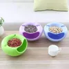 Diskplattor Creative Bowl Double Layer Dry Fruit Containrar Snacks Seeds Storage Box Garbage Holder Plate Dish Organizer med telefon Holde 231206